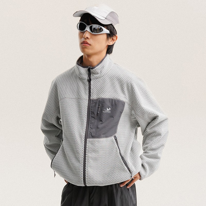 Outdoor Sport Coat - Jaqueta de Fleece Polar com Listras